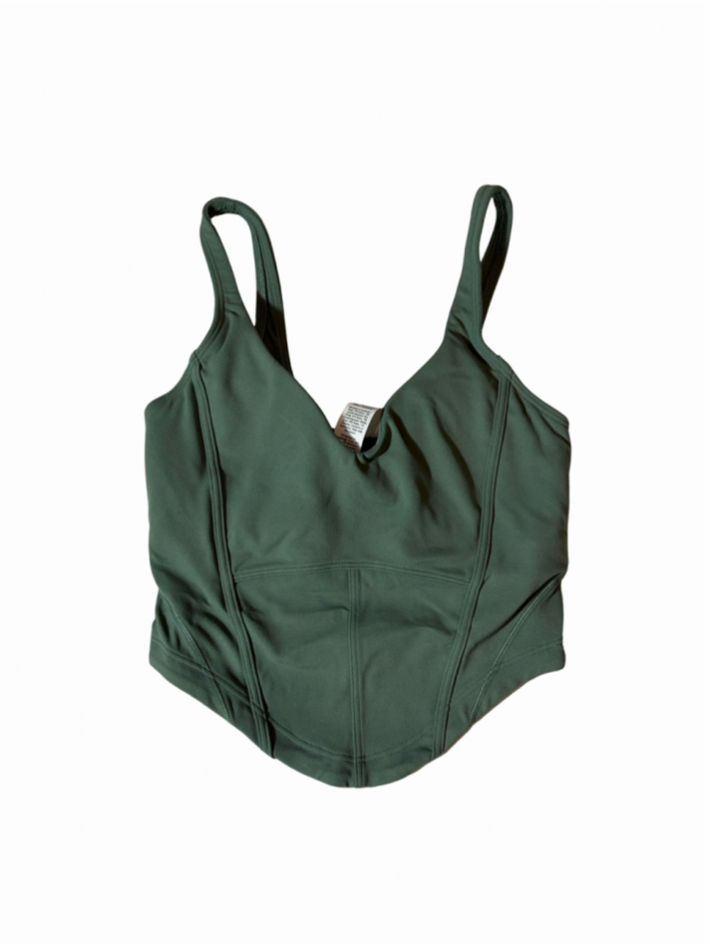 Lululemon Align Corset Tank Top Grey Eucalyptus Green Built In Bra Size 0